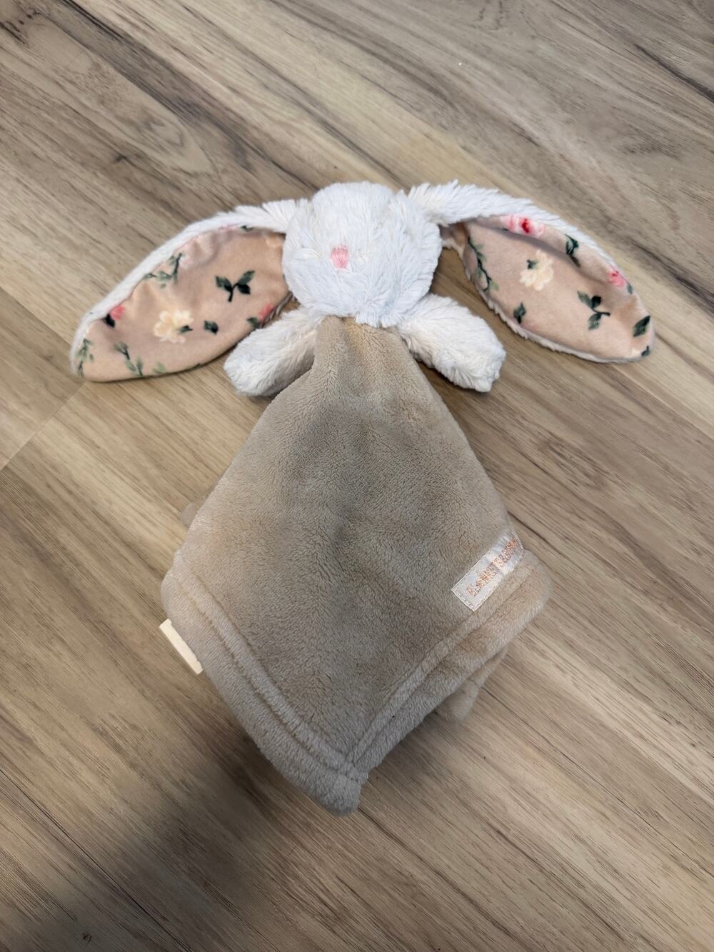 Blankets & Beyond Bunny Rabbit Lovey White Tan Security Blanket Plush Toy 2022